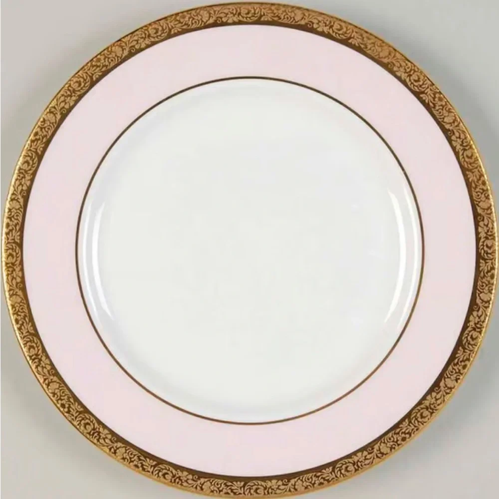 6pc Mary Kay Dinner Set - 40th Year Mary Kay Gold, Barbie Pink, and White. - Picture 5 of 13